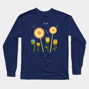 Geometrical colorful flowers Long Sleeve T-Shirt